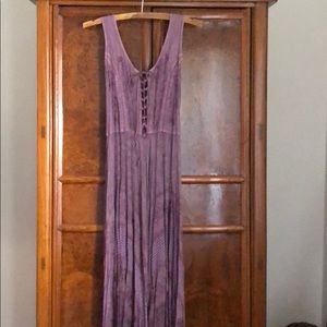 Purple Lace up Festival Dress